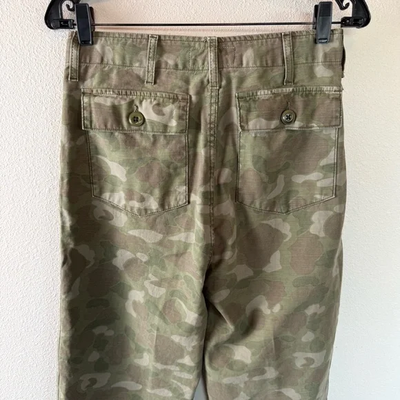 THE GREAT. The Admiral Twill Pants Desert Camo Boho Casual Women’s Size 25 - Picture 11 of 15